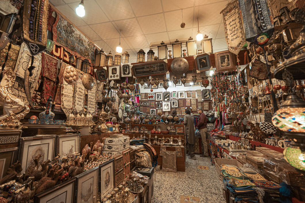 A souvenir shop at Souq Al-Zal